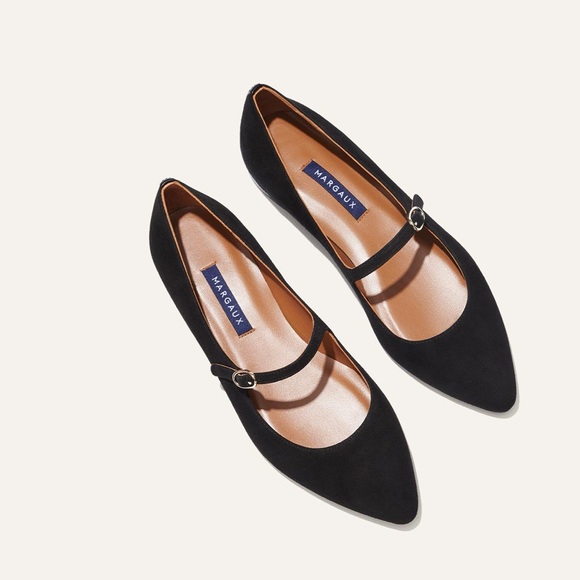 RARE GORGEOUS Margaux Black Velvet Mary Jane Flat NIB Perfect Size 37 7 N Narrow - Picture 5 of 10
